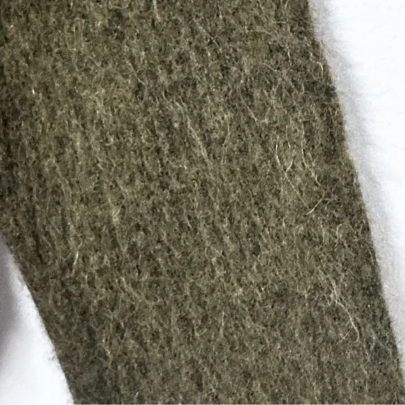 Madewell Cropped Alpaca Blend Deep Olive Green, Super Soft Preppy Sweater, L - Picture 8 of 10